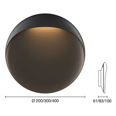 Louis Poulsen Nástěnné LED svítidlo Louis Poulsen Flindt, černé 3 000 K Ø 30 cm