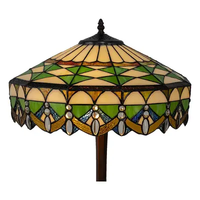 Clayre&Eef Stolní lampa 5LL-6086 v zelené, design Tiffany