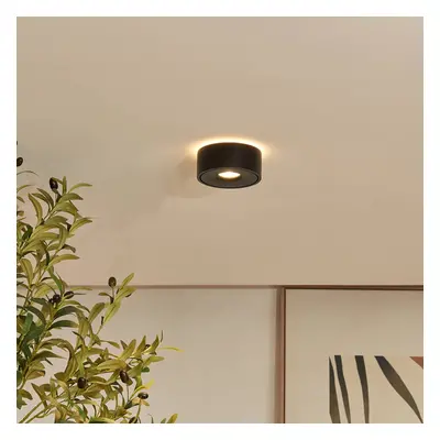 Arcchio Arcchio LED stropní svítidlo Rotari, Ø 12 cm, nahoru & dolů, černé