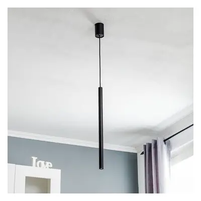 Euluna Závěsná lampa Laser, jednoplamenná, černá, stínidlo 49 cm