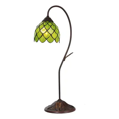 Clayre&Eef Stolní lampa 5LL-6045, zelená, styl Tiffany