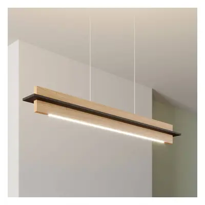 quitani Závěsné svítidlo Rothfels LED Lexa, dub/černá, délka 78 cm