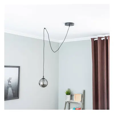 EMIBIG LIGHTING Skleněné závěsné svítidlo, decentrální, černá, grafit, sklo, 14 cm