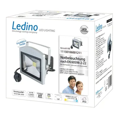 Ledino LED reflektor Benrath NB, nouzové osvětlení s dobíjecí baterií