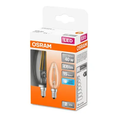 OSRAM OSRAM Classic B LED žárovka E14 4W 4.000K čirá 2ks