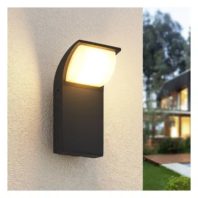 Lucande Venkovní nástěnné svítidlo Lucande LED Tinna, 20 cm, antracit, IP65