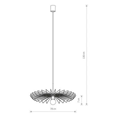 Euluna Závěsné světlo Umbrella v plochém tvaru, černá