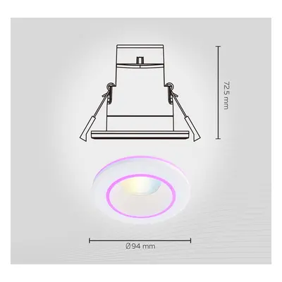 Calex Vestavné svítidlo Calex Smart Halo CCT RGB bílé