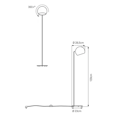 NYTA Nyta Tilt Globe Floor stojací lampa nerez bílá