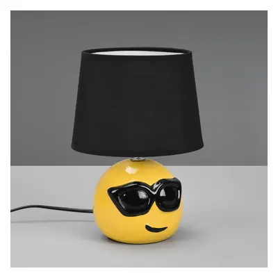 Reality Leuchten Stolní lampa Coolio se Smiley, stínidlo černá