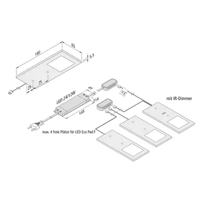 Hera LED podhledové světlo Eco-Pad F 3ks 4 000K černá