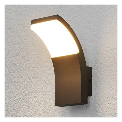 Lucande Venkovní nástěnné svítidlo Lucande LED Timm, 20 cm, grafitově šedá, IP54