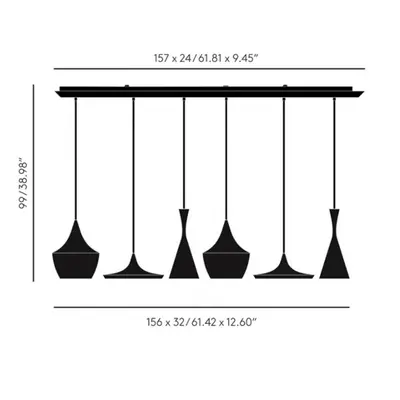 Tom Dixon Tom Dixon Beat Range Linear závěsné světlo 6 bílá