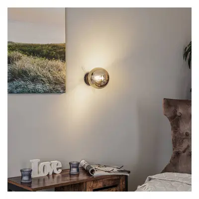 EMIBIG LIGHTING Skleněné nástěnné svítidlo, černá barva, grafit, sklo, E14, Ø 14 cm