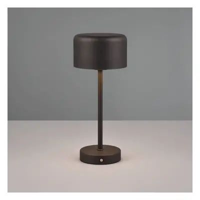 Reality Leuchten Nabíjecí stolní lampa Jeff LED, matně černá, výška 30 cm, kovová