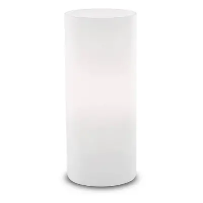 Ideallux Stolní lampa Edo z bílého skla, výška 23 cm