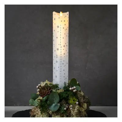 Sirius LED svíčka Sára Kalendář, bílá/romantická, výška 29 cm