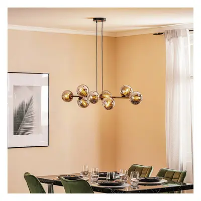 EMIBIG LIGHTING Závěsné svítidlo Glassy, 8 světel, černá, grafit, sklo, E14