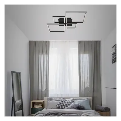 Briloner LED stropní světlo Frame, Step dim, 4 zdroje černá