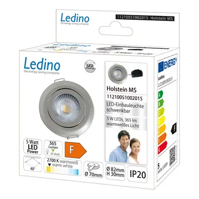 Ledino LED vestavné svítidlo Holstein MS, IP20 40°, ocel