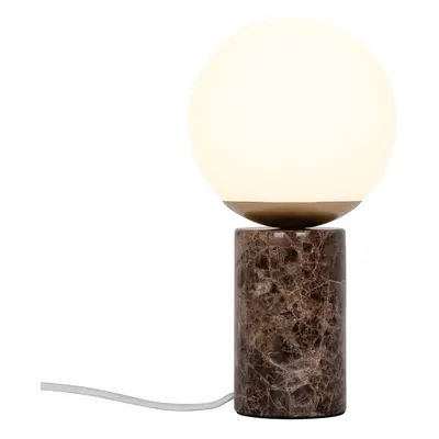 Nordlux Stolní lampa Lilly Marble, hnědá barva, sklo, mramor, výška 29 cm