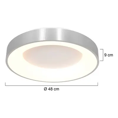 Steinhauer LED stropní svítidlo Ringlede 2 700 K Ø 48 cm stříbrná