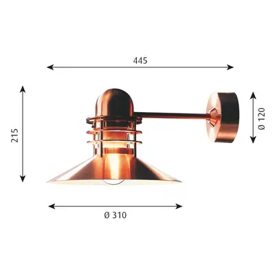 Louis Poulsen Louis Poulsen Nyhavn venkovní nástěnné světlo, měď
