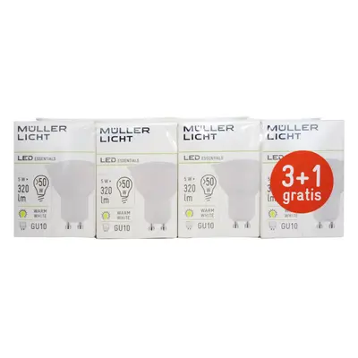 Müller-Licht LED reflektor GU10 5W 2 700K set 3+1 320lm matný