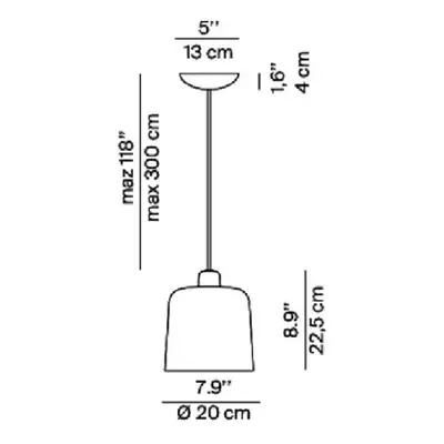 Luceplan Luceplan Zile závěsná lampa cihlově červená matná, Ø 20 cm