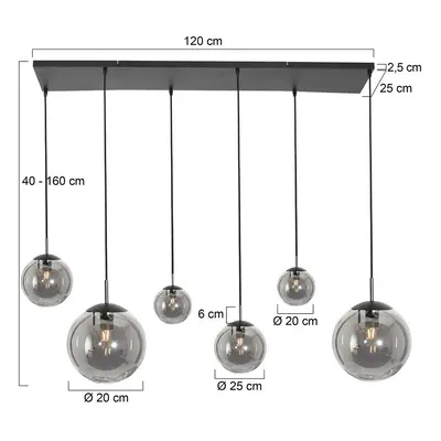 Steinhauer Závěsné svítidlo Bollique, 6 světel, černé