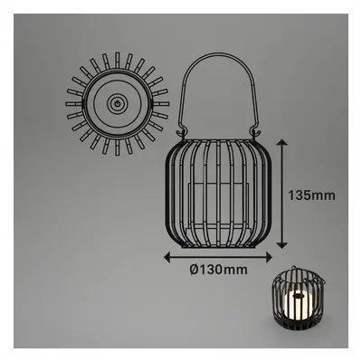 Briloner LED stolní lampa baterie 7279 IP44 kov černá