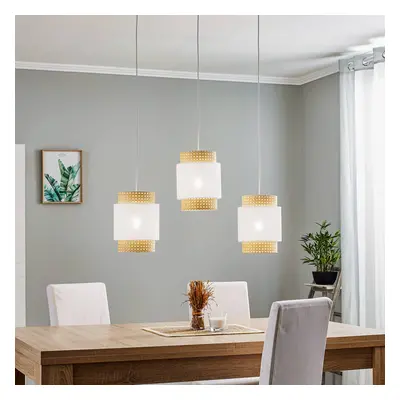 TK Lighting Boho lineární závěsné svítidlo třísvětelné bílé/ratan