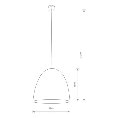 Euluna Kovové závěsné světlo Egg M, Ø 38 cm, bílé