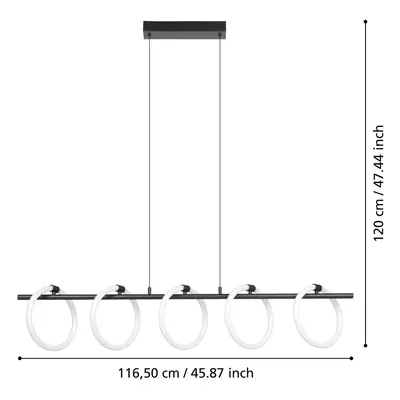EGLO LED závěsné světlo Caranacoa, 5 zdrojů