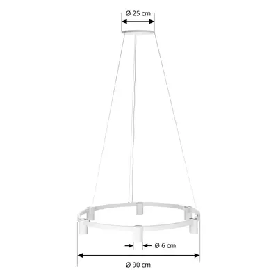 Arcchio Závěsné svítidlo Arcchio Brinja, bílé, Ø 94 cm, 6 světel, GU10