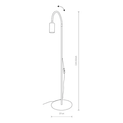 Euluna Stojací lampa Eye Flex s ohebným ramenem, černá