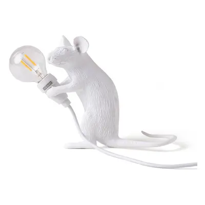 SELETTI LED deko stolní lampa Mouse Lamp USB sedící bílá