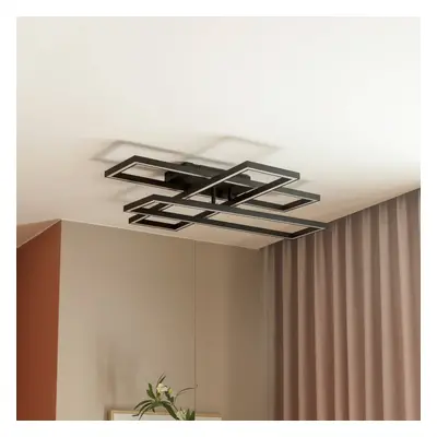 Lucande Stropní svítidlo Lucande LED Tjado, délka 94 cm, černá barva, kov