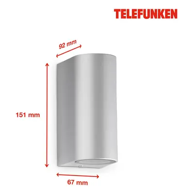 Telefunken Telefunken Carpi LED venkovní nástěnné, stříbrná