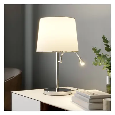 Lindby Textilní stolní lampa Benjiro, LED lampa na čtení