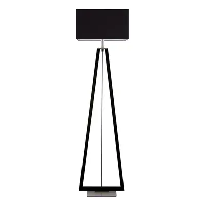 HerzBlut Stojací lampa HerzBlut Bi Bob, jasanový dub, dřevěné uhlí/černá