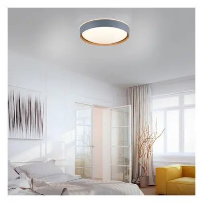 Q-Smart-Home Paul Neuhaus Q-EMILIA LED stropní, šedá/dřevo