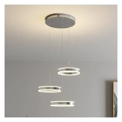 Lucande Závěsná LED lampa Lyani, 3 kruhy, různá výška