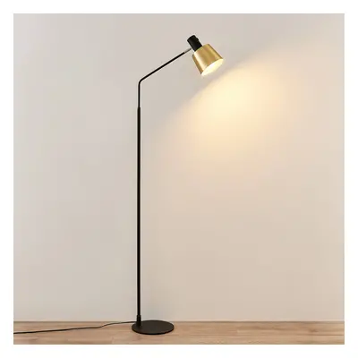 Lindby Lindby Vlada stojací lampa čtecí, mosaz, černá