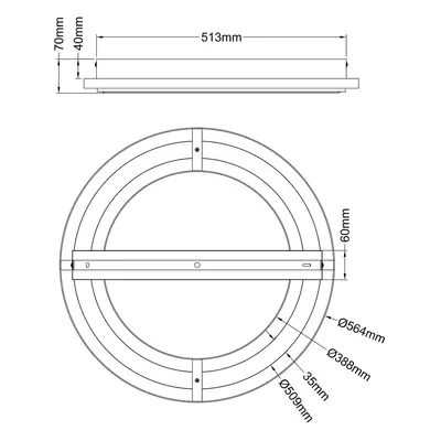 NOWA GmbH Stropní svítidlo Rilas LED, kulaté, Ø 56 cm