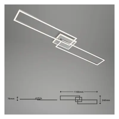 Briloner LED stropní světlo Frame S CCT 110x24,8cm hliník