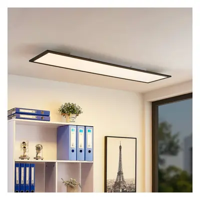 Lindby Lindby LED panel Nelios, 120 x 30 cm, 4000K, černý, kovový