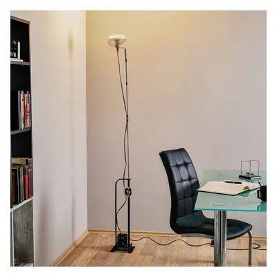 FLOS Limitovaná edice stojací lampy FLOS Toio, černá, kov, 195 cm