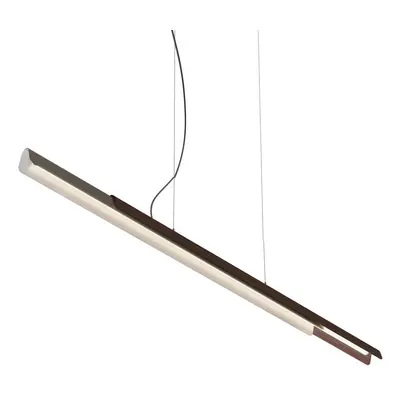 kdln kdln závěsné svítidlo Dala linear, tmavě šedá/dřevo, 2 700 K 150 cm