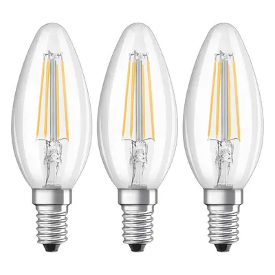 OSRAM LED žárovka-svíčka E14 4W filament 2 700K sada 3ks